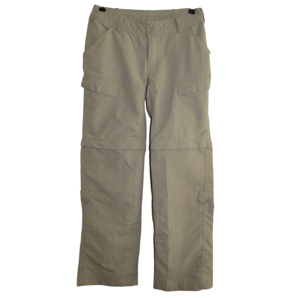 The North Face Paramount Zip Off Convertible Cargo Pants Tan Khaki Sz 2 Short